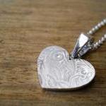 silver heart necklace heart..