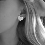 Big heart studs heart earri..
