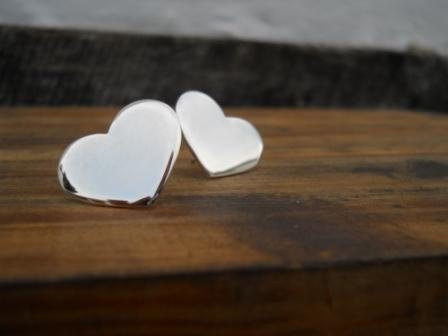 Big heart studs heart earrings big earrings love