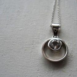 eternity necklace white topaz eternity necklace sterling silver necklace