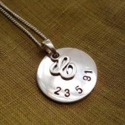personalized necklace personalized initial necklace handstamped necklace charm necklace