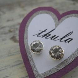 white topaz studs earrings