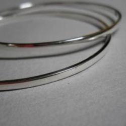 bangles polished silver bangles x 2