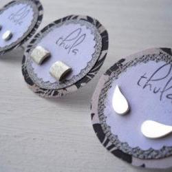 silver studs earrings posts set of 3 pairs Free Shipping