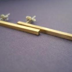 simple brass studs with sterling silver pins